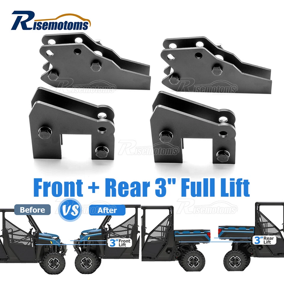 Front + Rear 3" Full Lift Kits for Polaris Ranger Fullsize 570 XP 900 1000 Crew - Image 1 of 4