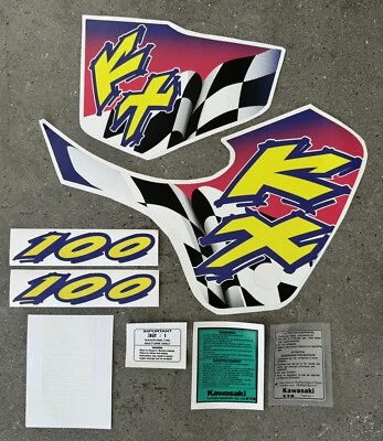 Juego de calcomanías de reproducción Kawasaki KX100 1996 / Kit de pegatinas / Kit de gráficos Foto 1 de 4