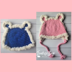 Crochet faux fur bear hat 3 sizes PATTERN ONLY - Picture 1 of 5