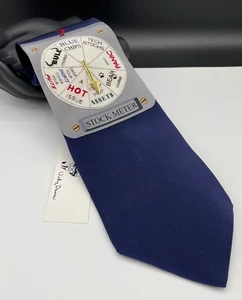 Vicky Davis Men's 100% Silk Tie ~ Navy Blue ~ Stock Meter ~ NEW MSRP: $39.00 - Picture 1 of 5