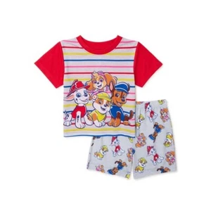 Paw Patrol 2T Toddler Boy's T-Shirt and Short Pajama 2-Piece Set Red - Picture 1 of 3