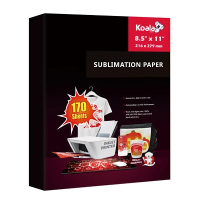 170 Shee Koala Sublimation Paper 8.5x11 Heat Transfer Inkjet Sublimation Printer - Image 1 of 4