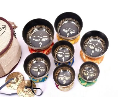 Seven chakra Singing Bowl - Tibetan Singing Bowl Set Of Seven - Chakra Balancing - Image 1 of 4