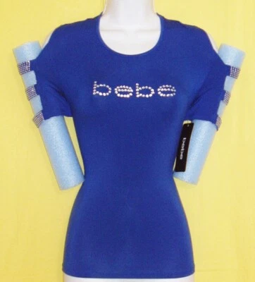 BEBE MUJER SWAROVSKI CRISTAL ESTRÁS LOGO HOMBRO ABIERTO TOP ELÁSTICO M NUEVO CON ETIQUETAS Foto 1 de 4