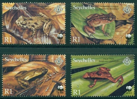 Seychelles Scott #831-834 MNH Worldwide Fund for Nature Fauna WWF CV$4+ Cover