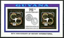 Guyana 1993 LION'S Club Rotary Club Overprint 90th Anniversary 3989 a Gold Perf