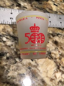 Shot Glass, Glasses Case Of 12, 500 years of America 1-1/2 oz, New Frosted - Picture 1 of 9