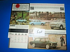 S.05 / SIMCA dépliant gamme berline 900-1300-1500-1000 coupé 1000 ,etoile 6 - Picture 1 of 2