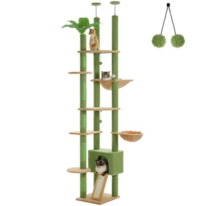 PAWZ Road Cat Tree Tower Floor to Ceiling Scratcher Height Adjustable 91''~100" - Picture 1 of 7