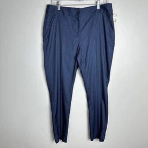 Greg Norman Essentials Womens 8 Golf Pants Nylon Stretch Navy Tapered Geo New - Picture 1 of 10