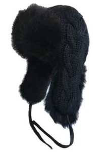 Wolle Cabriomütze Pilotenmütze Ledermütze Fellmütze Fell Trapper Leather Cap - Bild 1 von 3