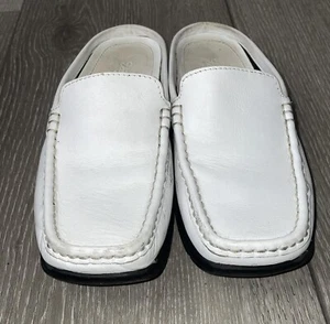 VERONELLA WOMENS WHITE LEATHER LOW BACK SLIP ON LOAFERS SIZE 6 MADE IN ITALY - Picture 1 of 8