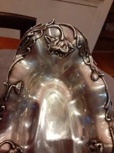 Antique Cohannet Silver Co Taunton Quadruple Oval Art nouveau Tray Dish 15.5" W - Picture 1 of 12