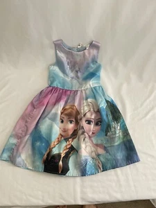 Walt Disney Girls Frozen Elsa Anna Dress Size 8/9 H & M Designer Party Fun - Picture 1 of 9