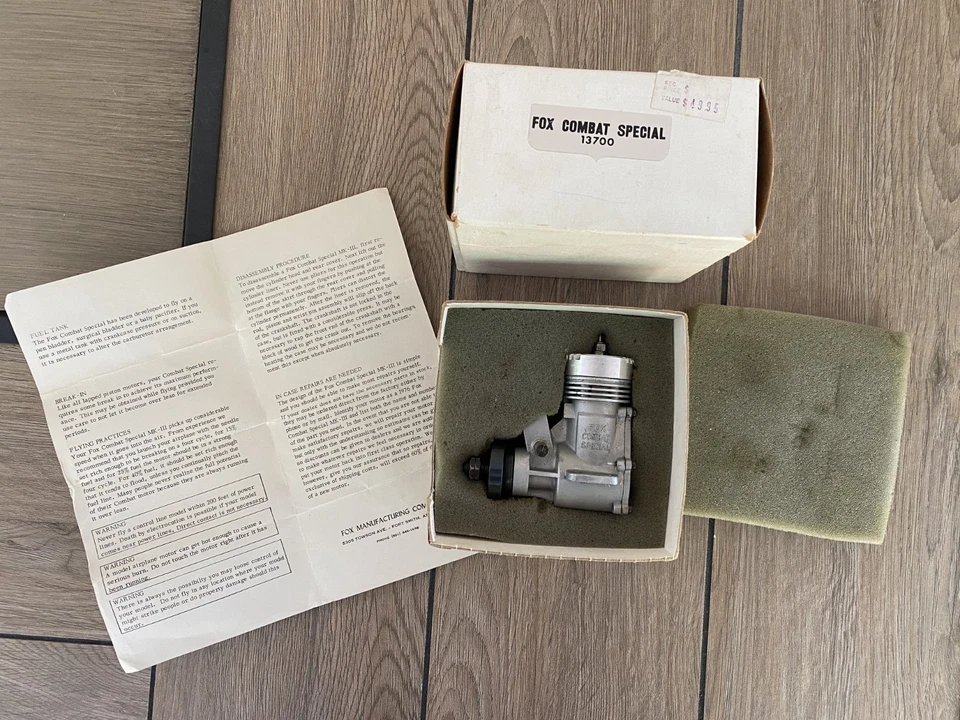 1976 FOX Combat Special MK-III Model Airplane Engine w/Original Box & Manual - Image 1 of 4