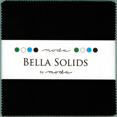 Bella Solids Blacks Moda Charm Pack by Moda Fabrics; 42-5" Quilt Squares - Image 1 of 2