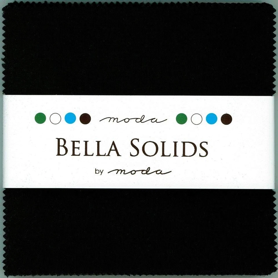 Bella Solids Blacks Moda Charm Pack by Moda Fabrics; 42-5" Quilt Squares - Image 1 of 2