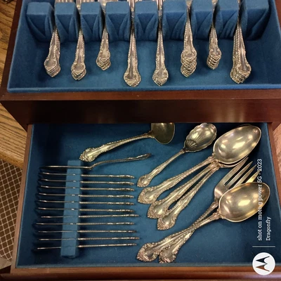 Juego de cubiertos Gorham Cambridge plata de ley para 12 Foto 1 de 4