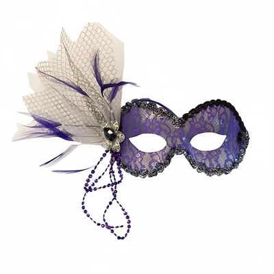 Disfraz de encaje púrpura vintage para adulto Foto 1 de 4