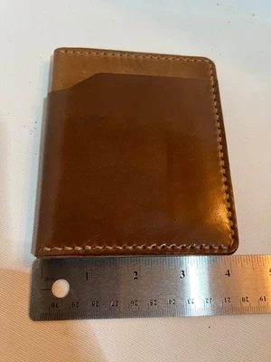 Shell cordovan men wallet, Horween cognac shell cordovan, bifold. - Image 1 of 3