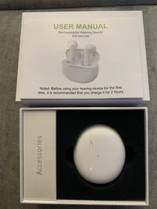 Enno Ear EN-IA013A White Wireless OTC Hearing Amplifier With Charging Case - Picture 1 of 1