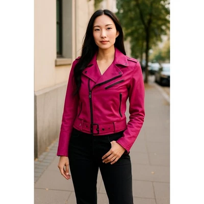 Tripp NYC Goth Punk Barbie Rosa Moto Chaqueta Emo Grunge Cremalleras Talla Pequeña Foto 1 de 4