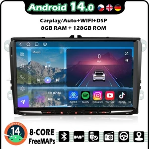 128GB Android 14 Autoradio CarPlay VW Golf 5/6 Tiguan Passat Caddy T5 Polo Skoda - Imagen 1 de 15