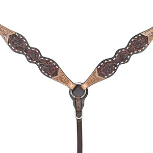 Collar de pecho de caballo occidental HILASON cuero americano floral marrón | para caballos - Imagen 1 de 4