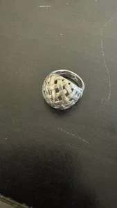 925 Sterling Silver Vintage Bell Trading Post Braided Dome Ring Size 4 - Picture 1 of 5