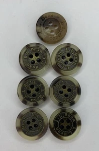 Botones de repuesto de frijoles 7 LL plástico jaspeado latón 4 orificios 9/16 pulgadas de diámetro - Imagen 1 de 4
