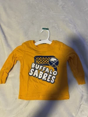 Camiseta Buffalo Sabres manga larga amarilla talla 2T para niños pequeños nueva con etiquetas Foto 1 de 4