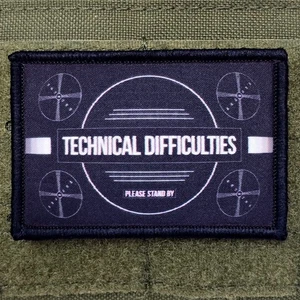 Technical Difficulties Patch Moral TV Tactical Meme USA Flag Hook & Loop 3x2 - Picture 1 of 8