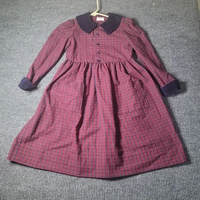 Vestido De Colección Western Rodeo Vaquera Prarie Hecho a Mano Rojo Vestido a Cuadros Niñas Talla 8/10 Foto 1 de 4