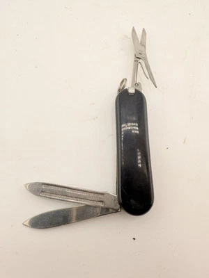 Old Vintage Small Pocket Knife Black Tweezers Stainless Unbranded - Image 1 of 4
