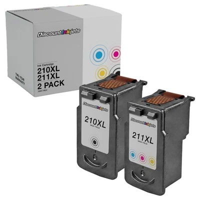 Cartucho de tinta 2PK para Canon PG-210XL CL-211XL COLOR NEGRO Alto rendimiento Pixma MP499 Foto 1 de 4