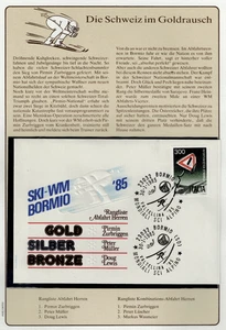 Ski WM Bormio 1985 Sonderstempel nummerierter Umschlag - Picture 1 of 6
