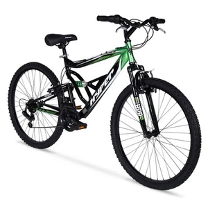 Men's 26" Shocker Mountain Pro Bike Off Road Tires 18-Speed Bicycle, Black/Green - Picture 1 of 24