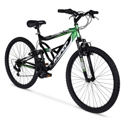 Bicicleta todoterreno Shocker Mountain Pro de 26" para hombre neumáticos bicicleta de 18 velocidades, negro/verde Foto 1 de 4