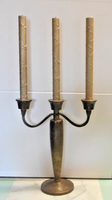 Candelabro cónico vintage Pottery Barn rústico aspecto peltre Foto 1 de 4