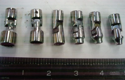 6 Used Snap On 1/4" drive 12 Point Chrome Flexockets 7/16"- 3/16" - Image 1 of 2