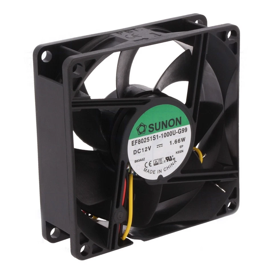 Fan Cooling Brushless Motor 12V Dc 80x80x25mm 69, 29m3h 33dBA 3 Wireless - Image 1 of 1