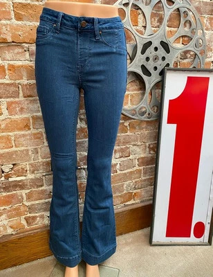 Laurie Felt Medium Wash Regular Silky Denim Flare Pull-On Jeans XXS New - Image 1 of 4