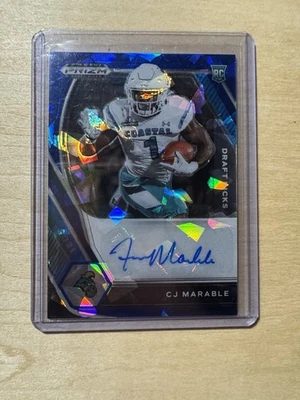 2021 Panini Prizm Draft Picks Draft Picks CJ Marable Auto #’d /75 Blue Ice Prizm - Image 1 of 2