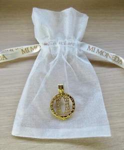 Selten Rarität Mi Moneda Gold über Sterling kleiner Anhänger Moneda Münzhalter NEU - Bild 1 von 7