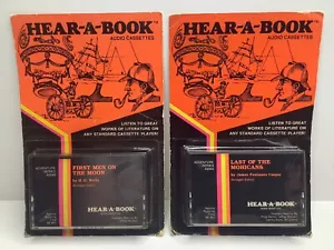 2 Vintage Hear A Book audio tape First Men on the Moon & Last Of The Mohicans - Picture 1 of 5
