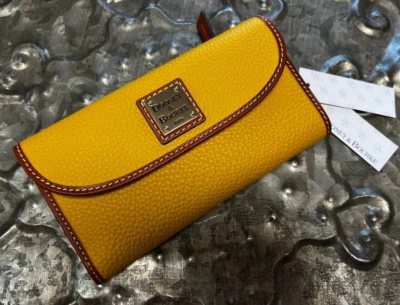 DOONEY & BOURKE~Pebble Grain Continental Clutch Wallet~TRI-FOLD~MUSTARD~NWT! - Image 1 of 4