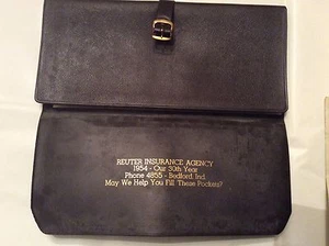 1940's WWII Vinyl Document Protector Reuter Insurance Bedford Indiana - Picture 1 of 4