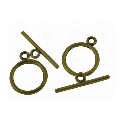Rounded Simple Top Antiqued Bronze Toggles (15 Sets) tog008C - Image 1 of 1