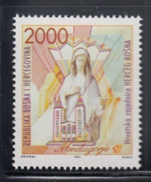Selo MNH Santuário de Nossa Senhora da Paz BÓSNIA CROAT SECTOR - Imagem 1 de 1