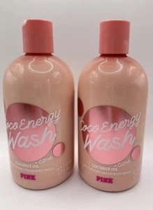 2x Victoria's Secret Pink Coco Energy Body Wash Cream Bath Coconut Citrus 12 oz - Picture 1 of 4